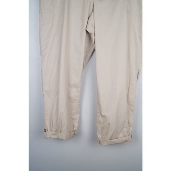 Talbots Causal Capri Button Cuffed Ankle Pants Tan High Rise Size 16 Petite - Picture 4 of 10